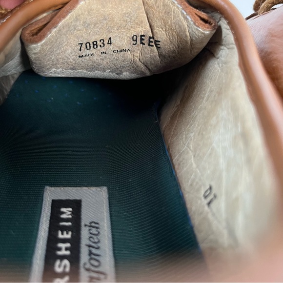 Vintage 70s Florsheim Comfortech men’s 9EEE beige leather derbies rubber soles - Picture 6 of 16